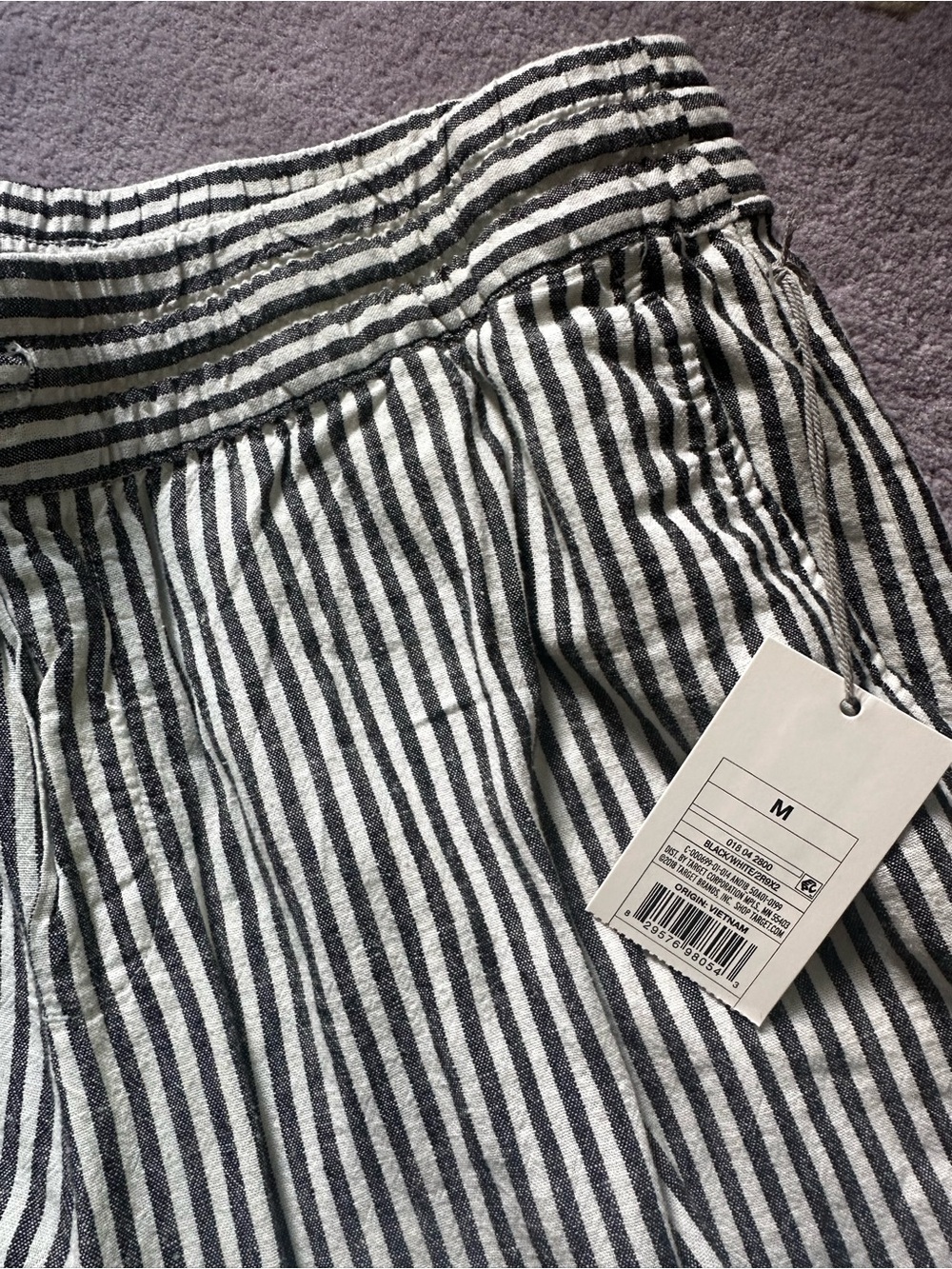 a new day Black & White Striped Elastic Waist Pants - Picture 4 of 6